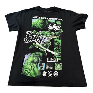 Ecko Unltd. Hulk‎ Smash Marvel Collaboration black and green t-shirt   Size M